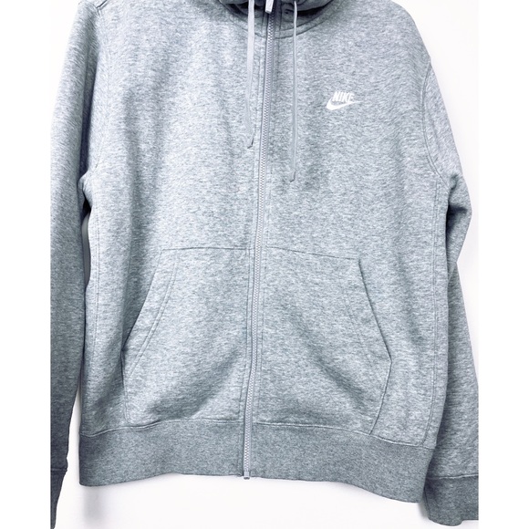 Nike Sportswear Club Fleece Grey Full Zip Up Hoodie Size M - Picture 3 of 7